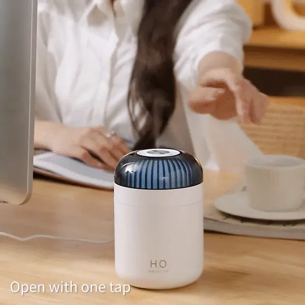 Dreamzy Humidifier gif of woman using it on desk